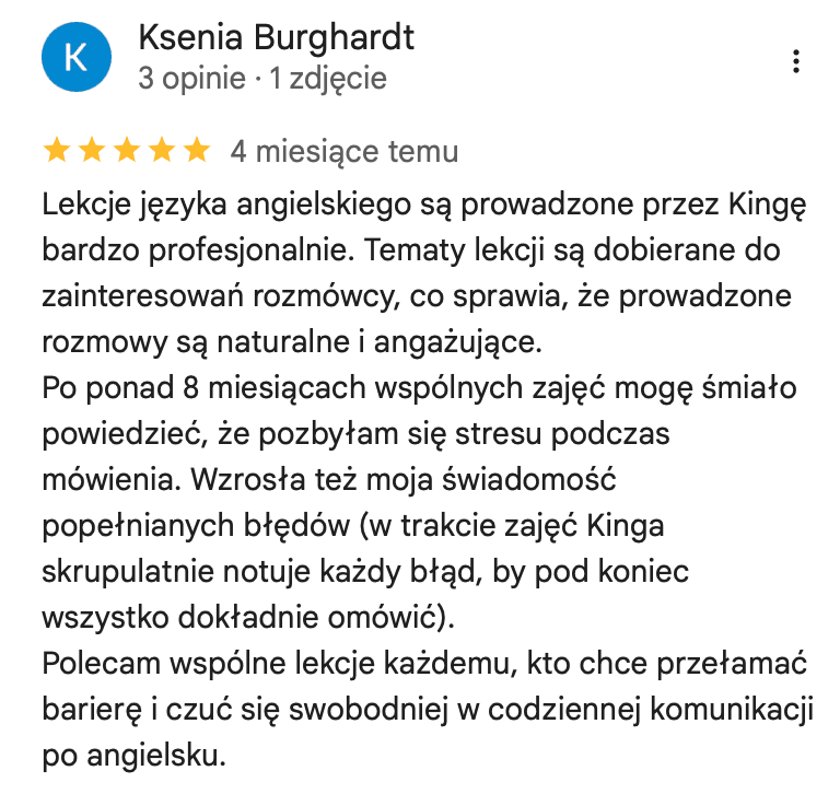 Opinia od Kseni