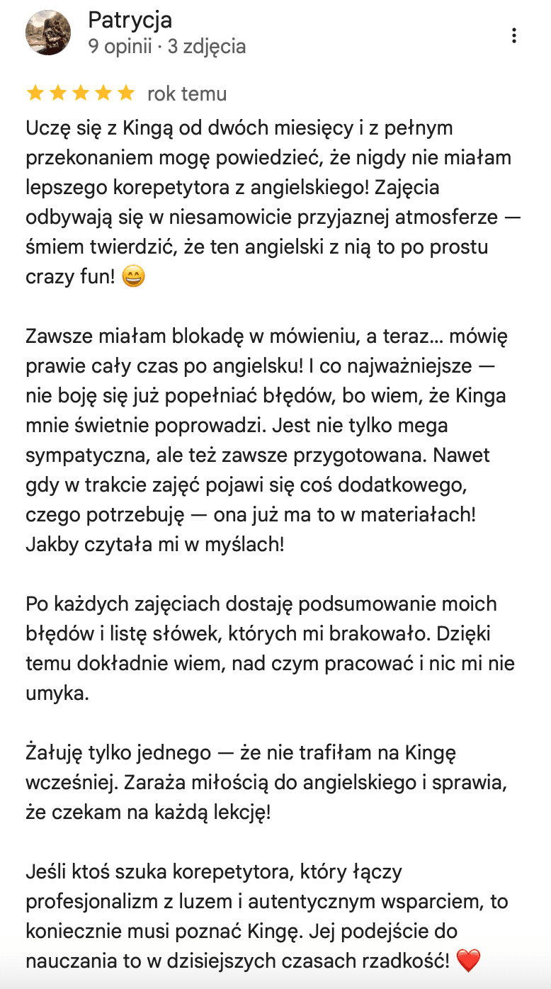 Opinia od Patrycji