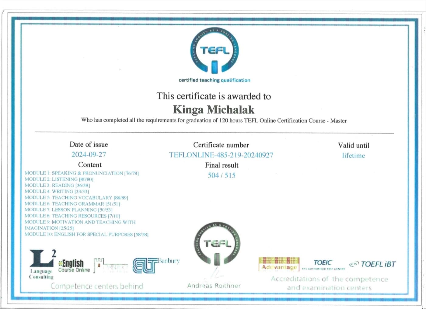Międzynarodowy certyfikat TEFL